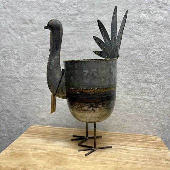 Metal Galvanized Turkey Multipurpose - Wine Chiller - Planter - Tabletop Décor - Picture 1 of 15